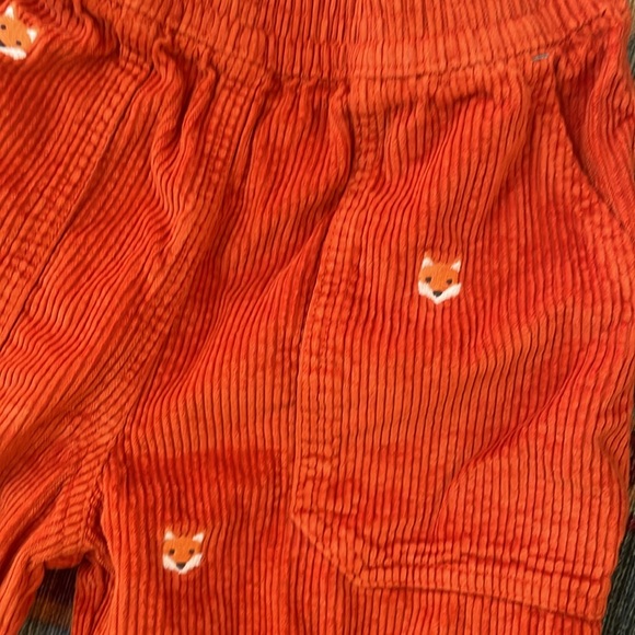 Mini Boden embroidery cord chunky pull-on pants autumn maple orange fox 10 - Picture 5 of 7